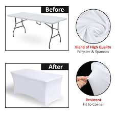 White elastic cover for 6’ table