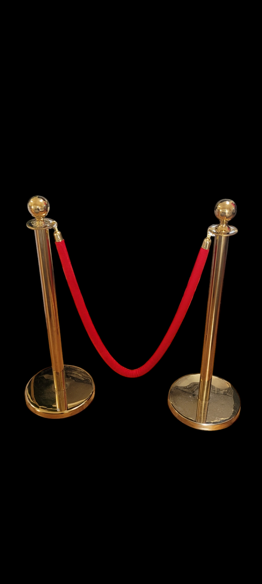 Gold Stanchions w/ Red Velvet Rope